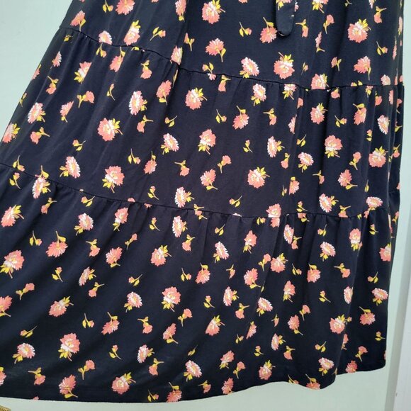 Ingrid Isabel Maternity Black Floral Midi Dress With Tie Waist M - Picture 5 of 6